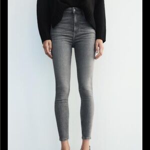 zara high rise skinny jeans in gray size 28